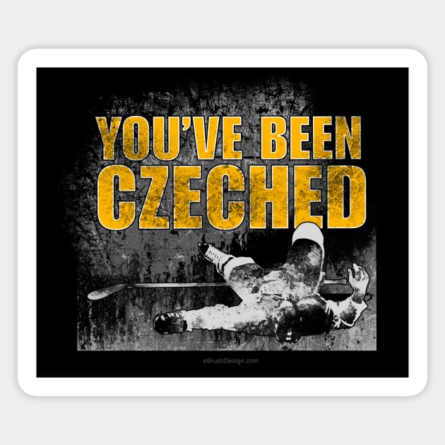 You've Been Czeched - funny Czech hockey Sticker by eBrushDesign